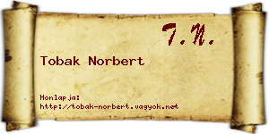 Tobak Norbert névjegykártya