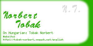 norbert tobak business card
